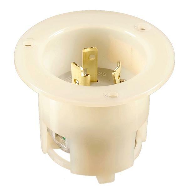 その他 ma Locking Flanged Inlet, 20A 250V AC, 2 Pole 3 Wire, cUL Listed