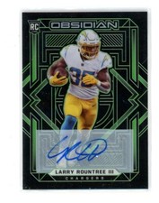 2021 Obsidian Larry Rountree III Rookie #146 Green Auto /50 Chargers