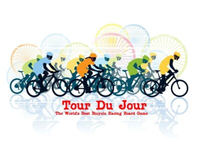 Bicycle racing board game, re-create real-world races, customizable board.