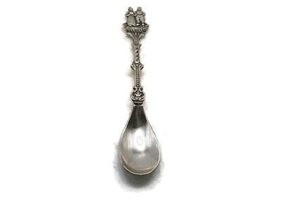 Vintage Volendam Holland Souvenir Spoon Dutch Couple in Costume Collector Silver