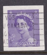 Canada 1953 Queen Elizabeth 4c Stationary Cut Out Fine Used VGC