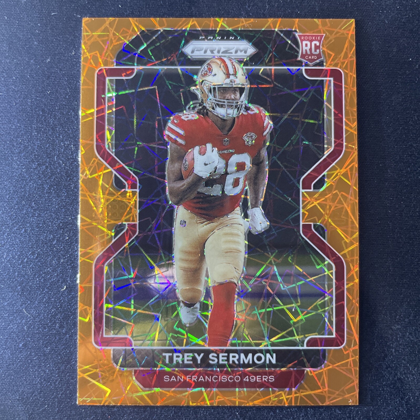 2021 Panini Prizm #354 Trey Sermon Orange Lazer Rookie