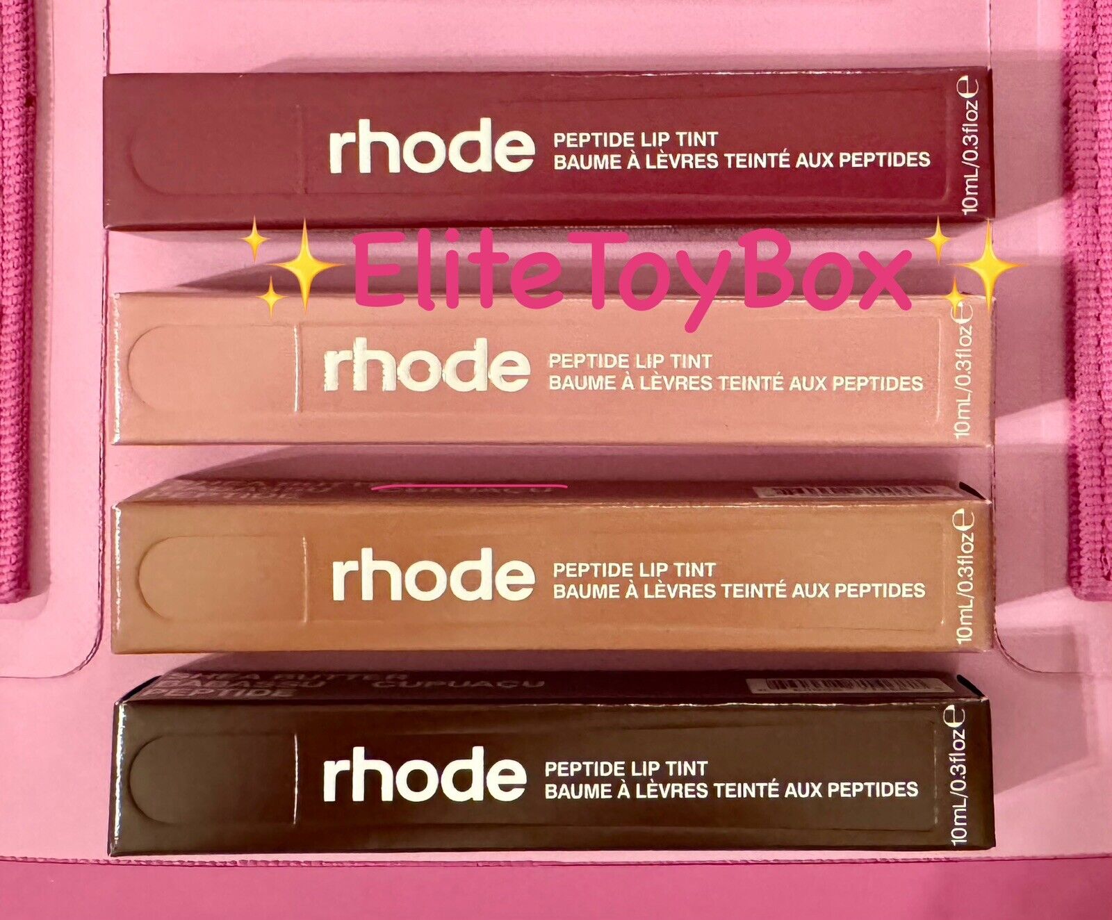 Rhode Peptide Lip Tint Collection Lot 4 Espresso Ribbon Toast Raspberry NEW