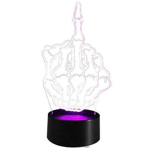 7 Color Changing Hot Middle Finger 3D LED illusion Night Light Desk Table Lamp B - Picture 4 of 11