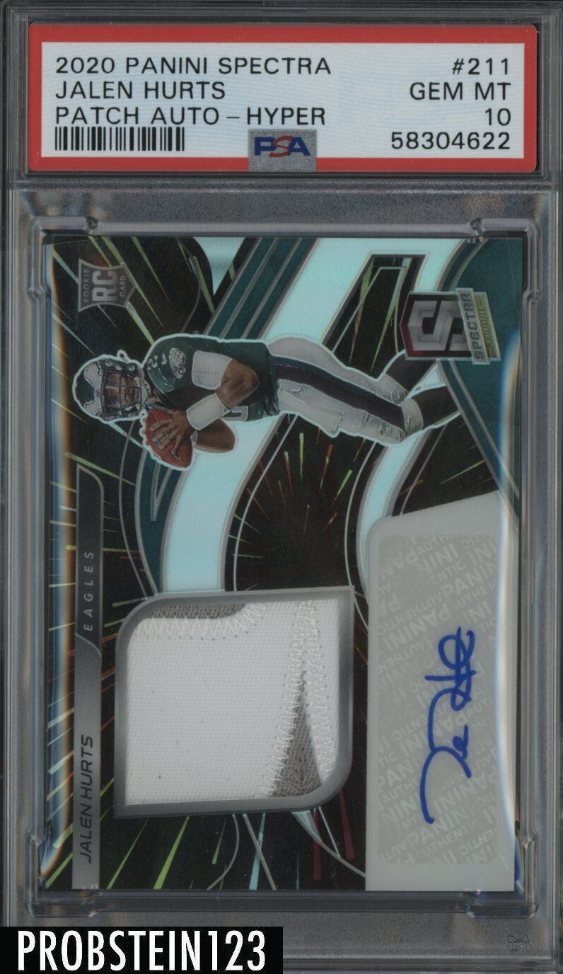 Jalen Hurts Panini Spectra #211 Patch Autograph-Hyper