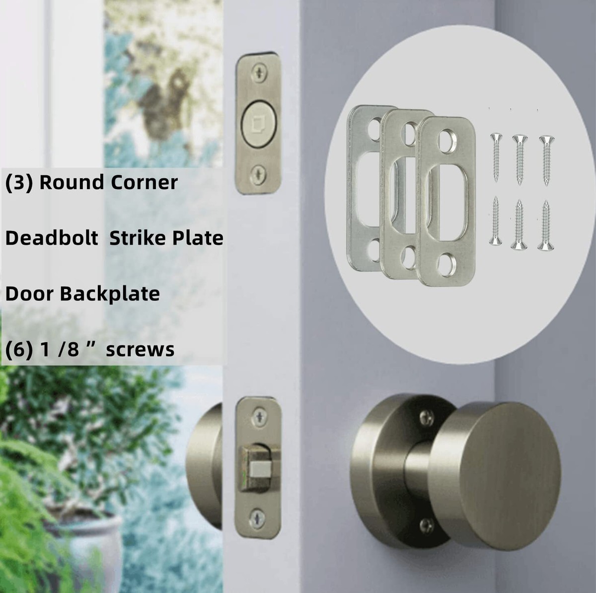 1" X 2 1/4" Round Corner Oil Rubbed Bronze Door Backplate With 4 Screws (2 Pack - View #4