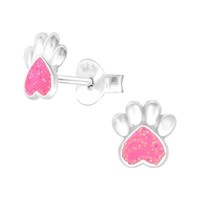 Pfotenabdruck Kinder Ohrringe 925 Silber MäDchen Ohrstecker Schmuck Geschenk