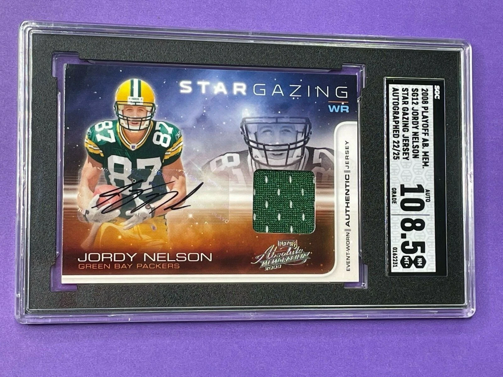 Jordy Nelson Playoff Absolute Memorabilia Star Gazing #SG12 Jersey Autograph