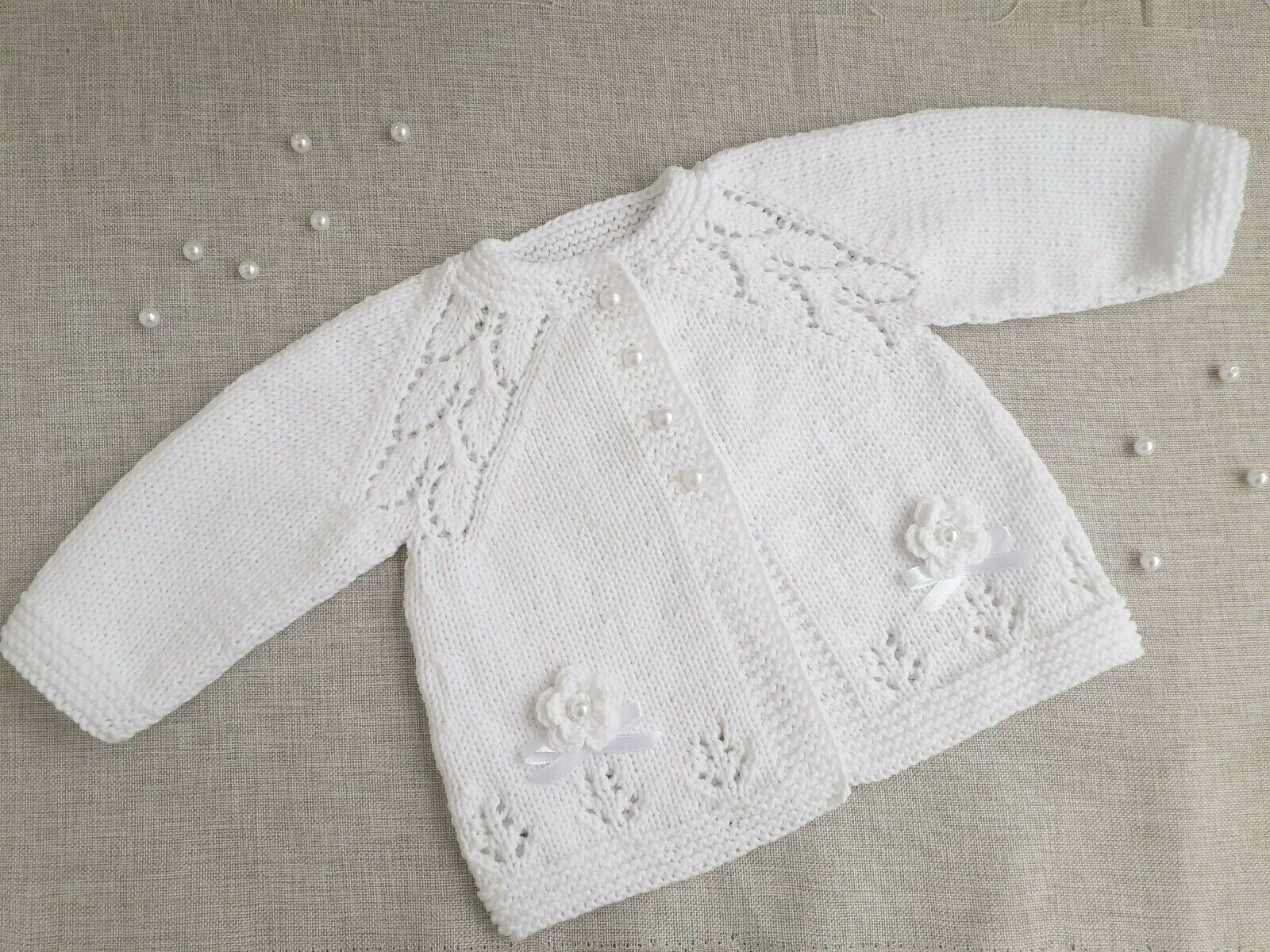 white baby cardigan, baptism sweater girl, baby girl clothes christening sweater
Opens in a new wind