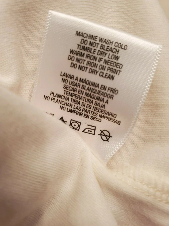 Basic Editions Womens Shirt Top Blouse Size L Large Ivory - Image 4 of 4