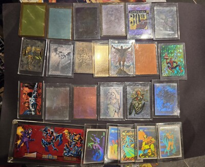 Vintage 1990's Marvel Hologram Foil Trading Cards Lot SKYBOX IMPEL
