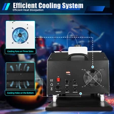 3000W Low Lying Smoke Fog Machine DMX DJ Stage Fogger  Effect w/ Remote
