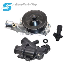 Water Pump w/ Bolts Gaskets Connector+Thermostat For Jaguar Land Rover V8 5.0L