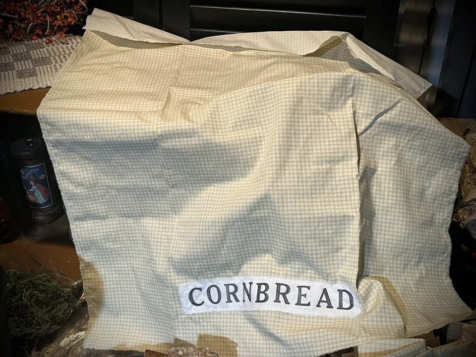 Grubby Primitive CORNBREAD Kitchen / decorative woven cotton Tea Towel GP - Image 3 of 4