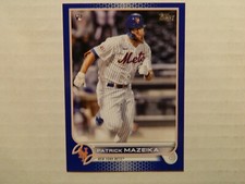 2022 Topps MLB Short Print Royal Blue RC Card of Patrick Mazeika.- Mets