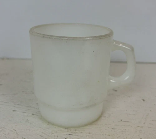 Vintage Anchor Hocking Fire King Milk Glass Coffee Mug White Cup 8oz
