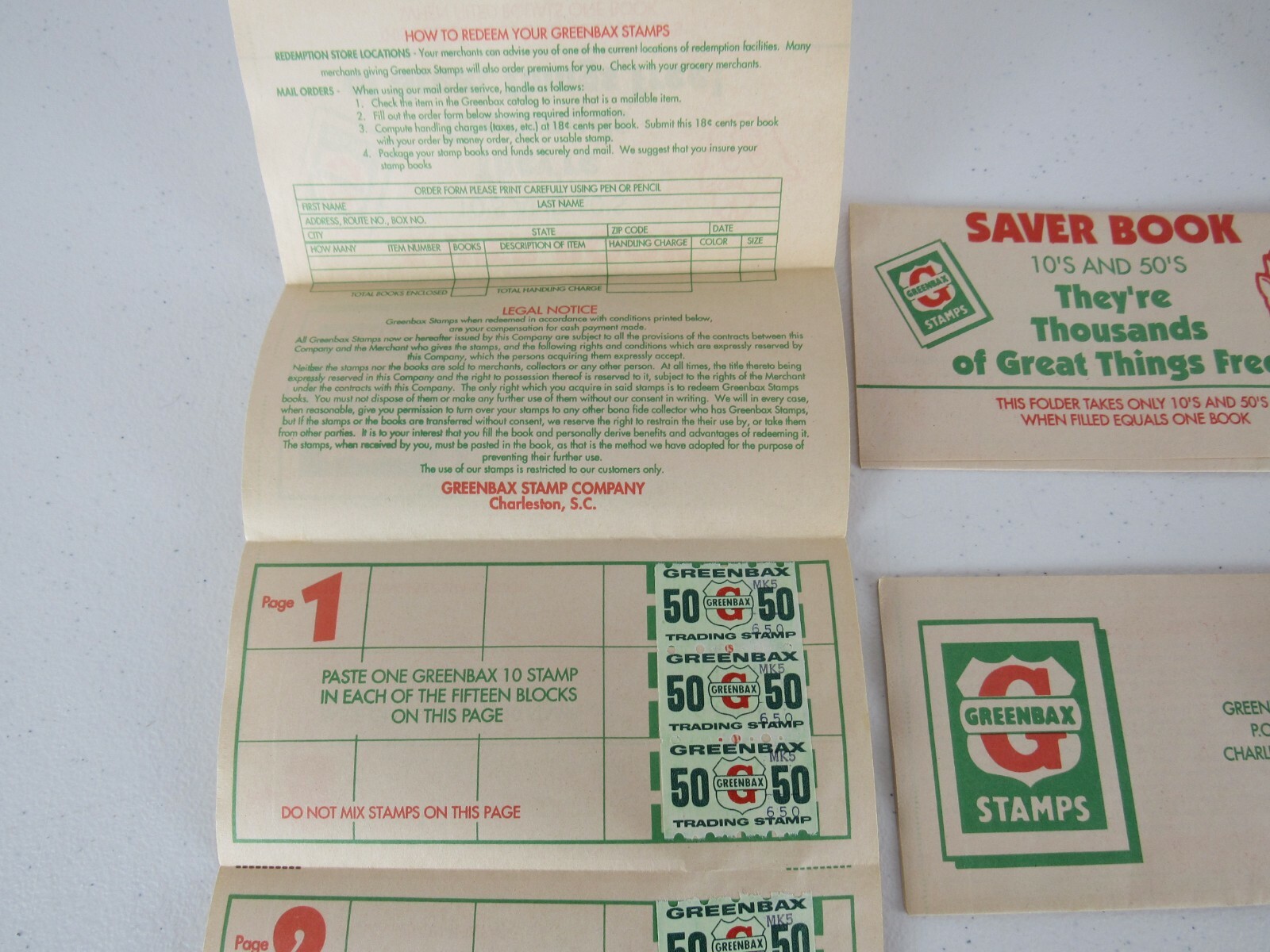 Vintage Lot of 4 Greenbax Stamp Books W/Stamps Piggly Wiggly Grocery