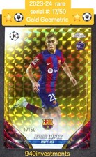 2023-24 Topps Chrome UEFA #38 Fermin Lopez RC Rookie Gold Geometric SN:17/50 🤩