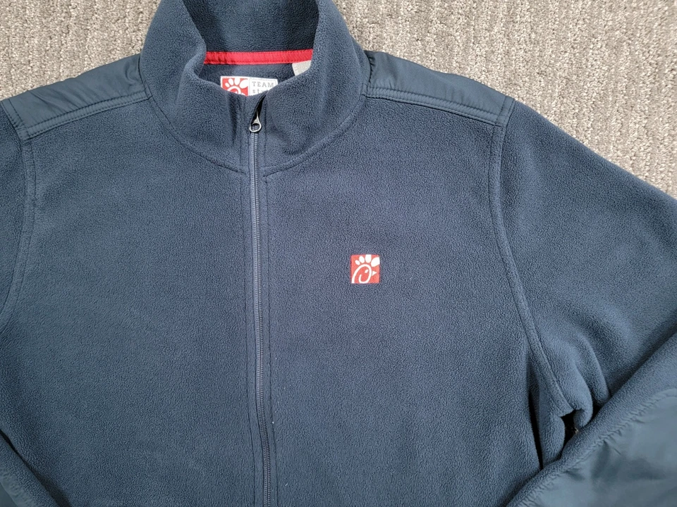 Chick Fil A Oobe Jacket Womens L Large Blue Team Style Full Zip Fleece Employee - Image 2 of 4