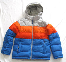 L.L.Bean Kids Sz M 10-12 Down Jacket Colorblock DownTek Fleece Puffer "Read"