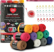 Super Saver Super Yarn Crochet Kit with Accessories for Crochet & Knitting & Ami