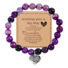 Healing Bracelets for Women Get Well Soon Gifts for Her Natural Stone Amethyst B