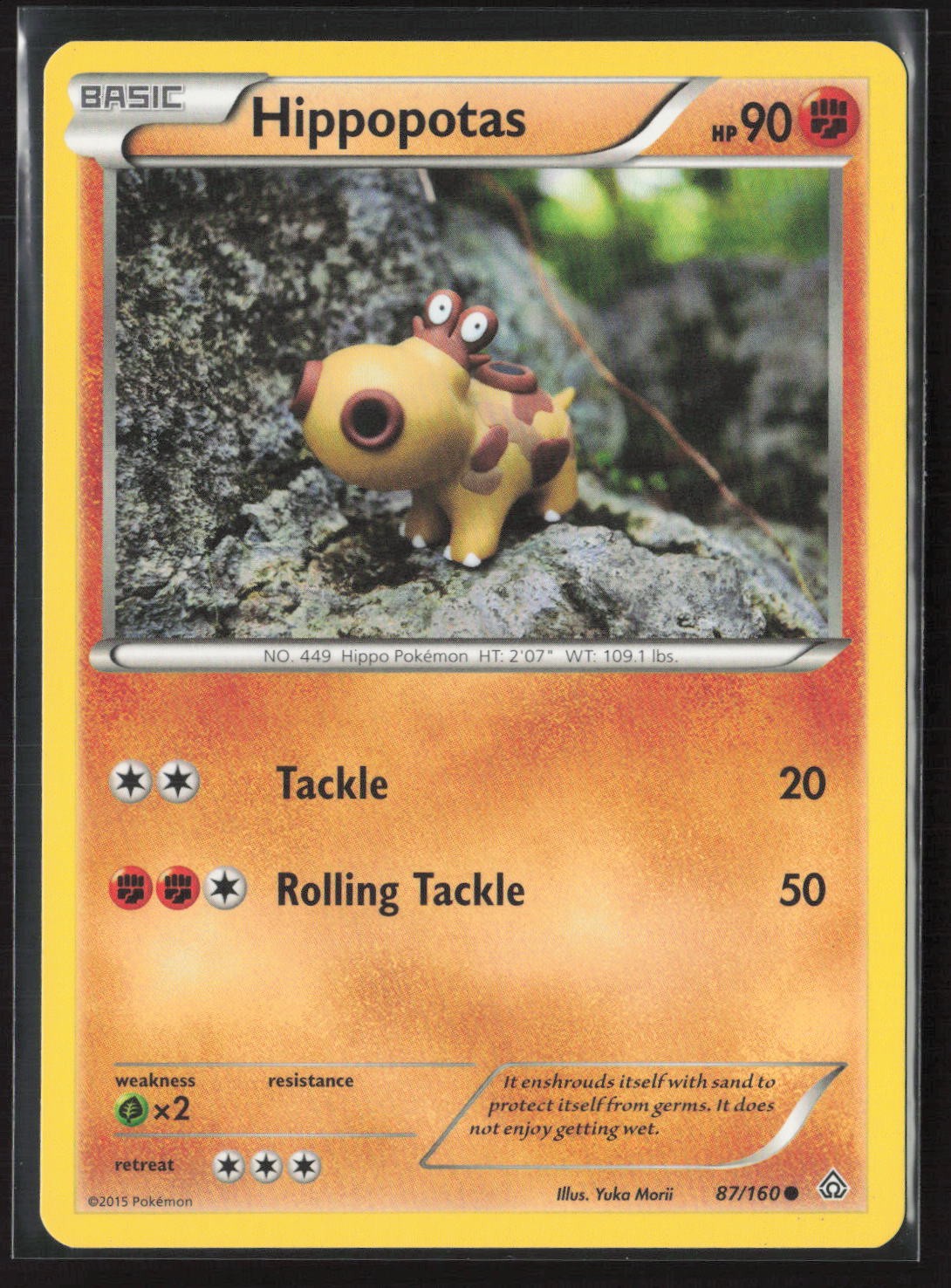 Hippopotas 87/160 Common Primal Clash Pokemon Lightly Played