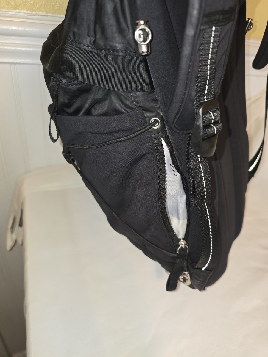 ebay lululemon run all day backpack Lululemon Run All Day Padded Black Backpack 16 ×8.5x6