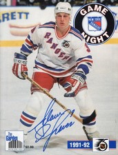 Adam Graves autographed New York Rangers Program Magazine 1991
