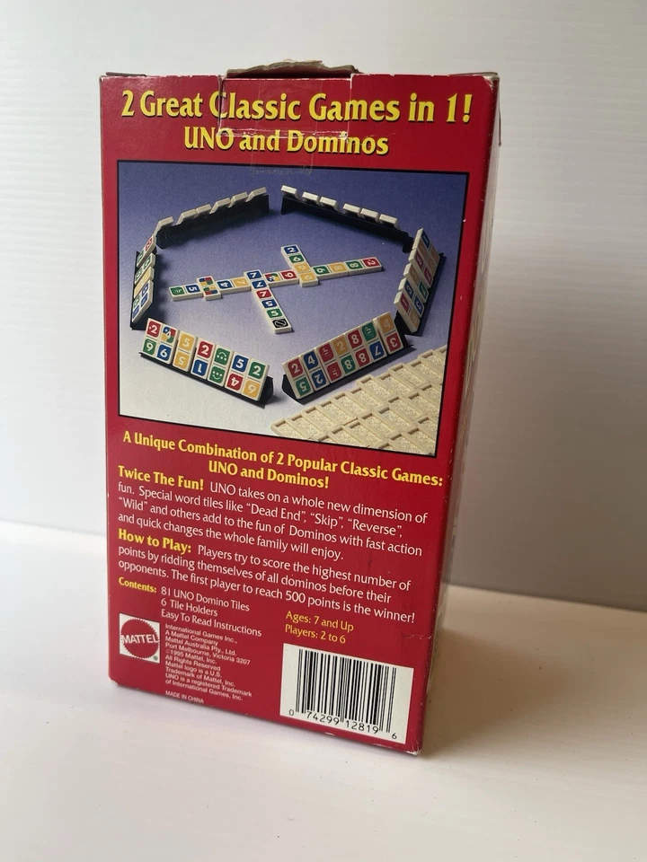 Vintage Mattel UNO Dominos Game Sealed 1995 - Image 2 of 4