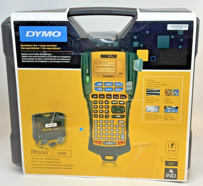 DYMO RhinoPRO 5200 Industrial Heavy-Duty Label Maker & Carry-Case+2 Rolls *NEW*