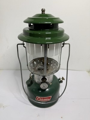 Vintage 1967 Coleman 220F Dual Mantle Gas Camp Lantern Picket Fence Globe  7/67