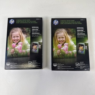 HP Everyday Photo Paper 4x6 Glossy Lot Of 2 = 200 Sheets #CR759A Sealed