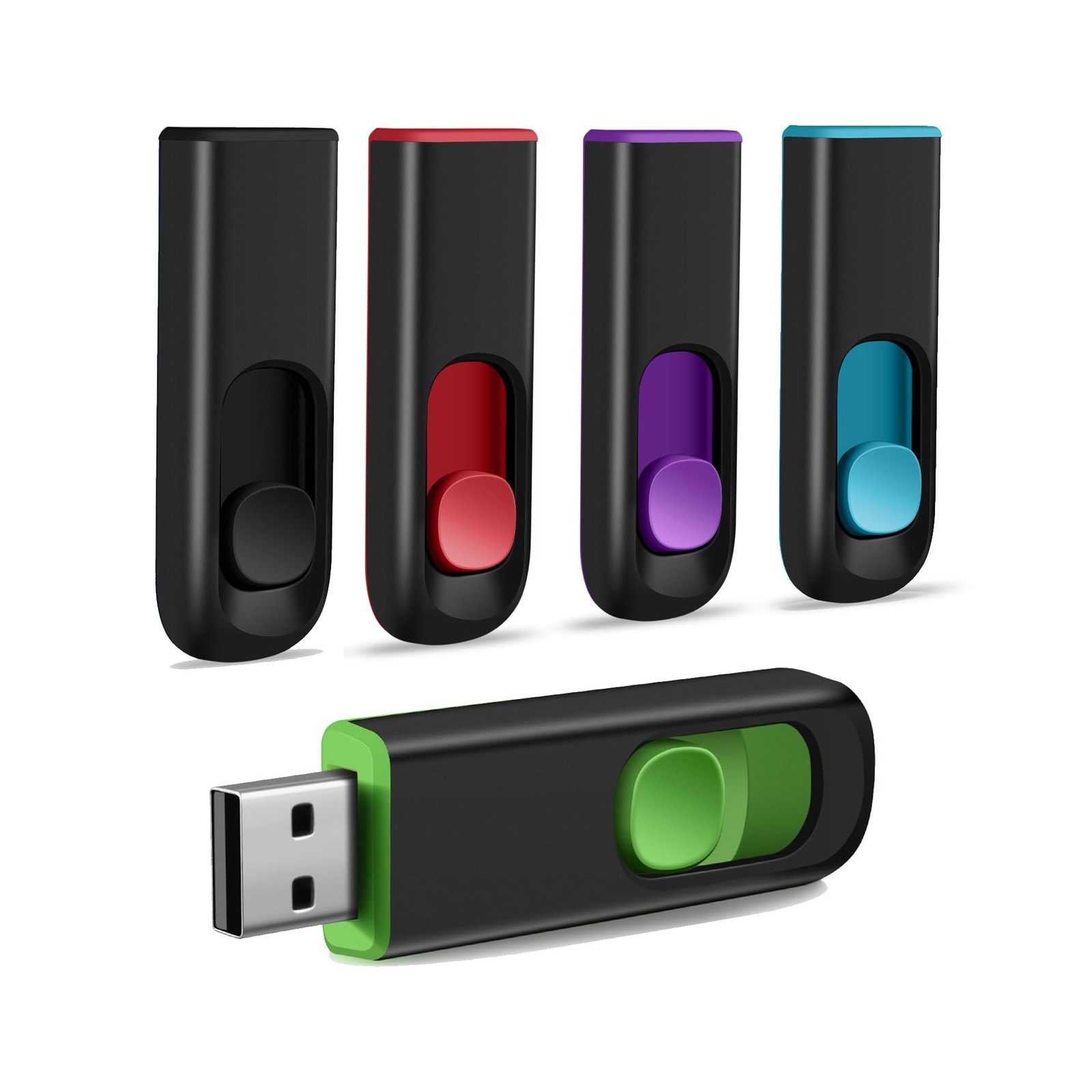 5 Pack 8GB USB Flash Drive, USB 2.0 Memory Stick Thumb Drive Pe... USA ...