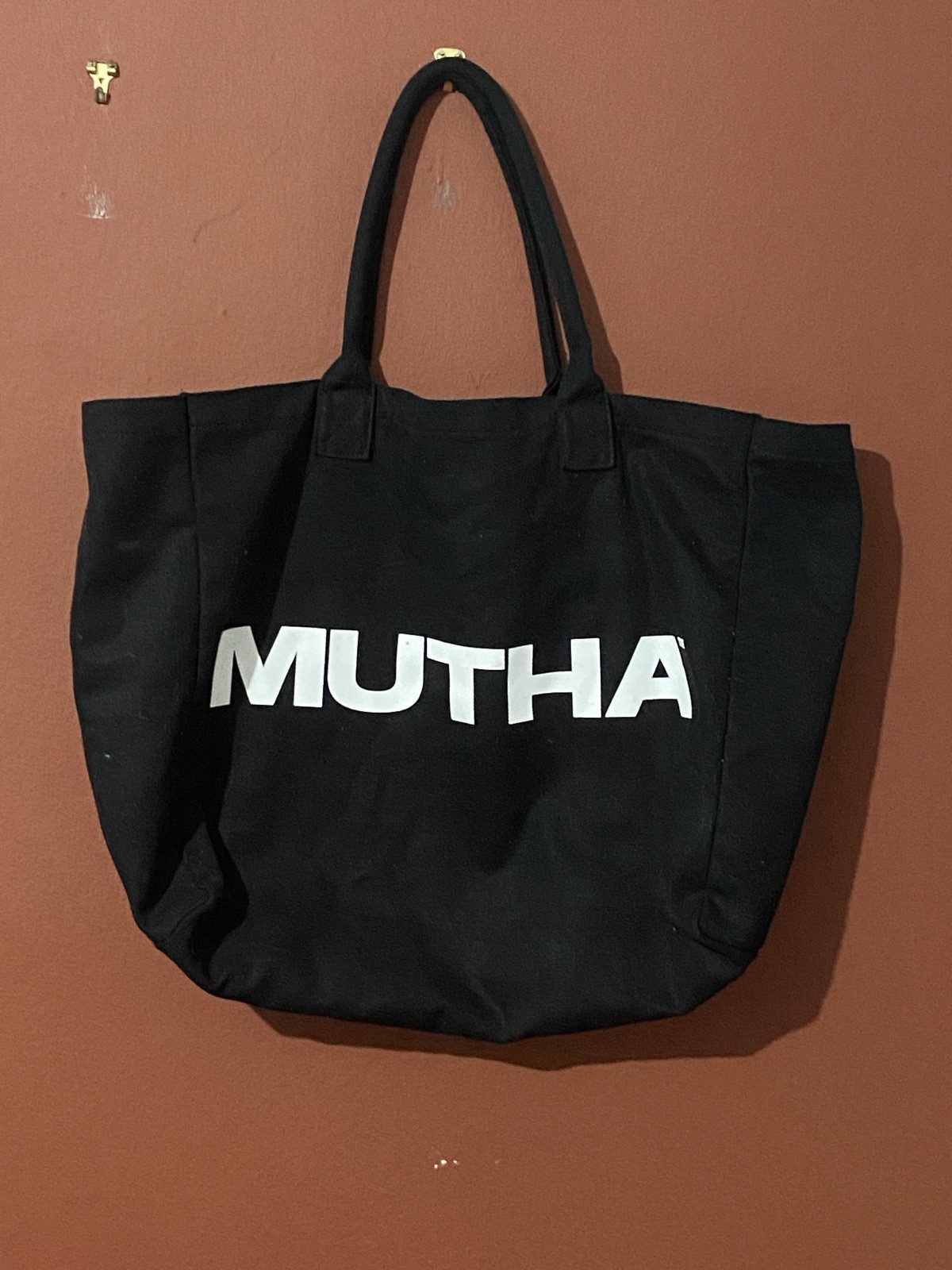 Mutha Large Black Canvas Tote Bag 100% Organic Cotton