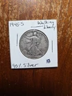 1945-S WALKING LIBERTY SILVER HALF DOLLAR  ~ VF  ~ NICE COIN ~ 90% SILVER