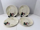 4 Vintage Red Wing Capistrano Hand Painted Ovenproof 6" Saucers