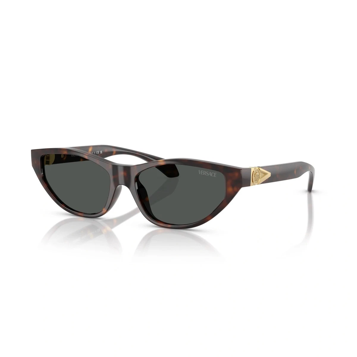 Versace 4364-Q Sunglasses Tortoise Brown Gold Medusa 108/73 55-18-140 Cat Eye Versace VE4466U M (54 - 19) with Brown lenses and Tortoise  main image 4