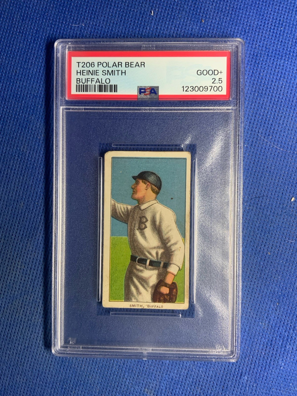 1909 1911 T206 Heinie Smith Buffalo Minor League Polar Bear Back PSA 2.5