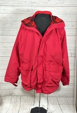 Vintage Land  s End 80  s Wool Lined Zip Up Red Parka Men  s Size XL Made In USA