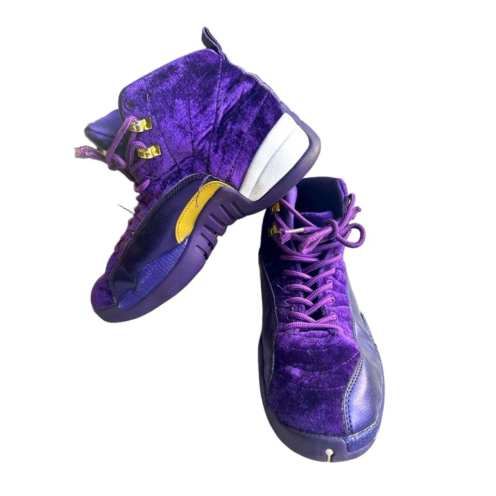 purple and gold jordans 12