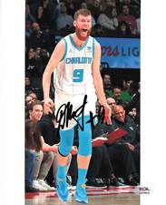 Davis Bertans Charlotte Hornets Signed Basketball 8x10 Photo PSA