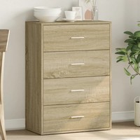 Schmales Sideboard In Sonoma-Eiche 60X31X84 Cm Holzwerkstoff