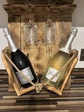 Handmade Wooden Wine Rack  Wall Hung with Glass holder