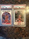 Michael Jordan PSA 9 2-Card Lot 1989 Hoops #200 1990 Fleer #26 Bulls