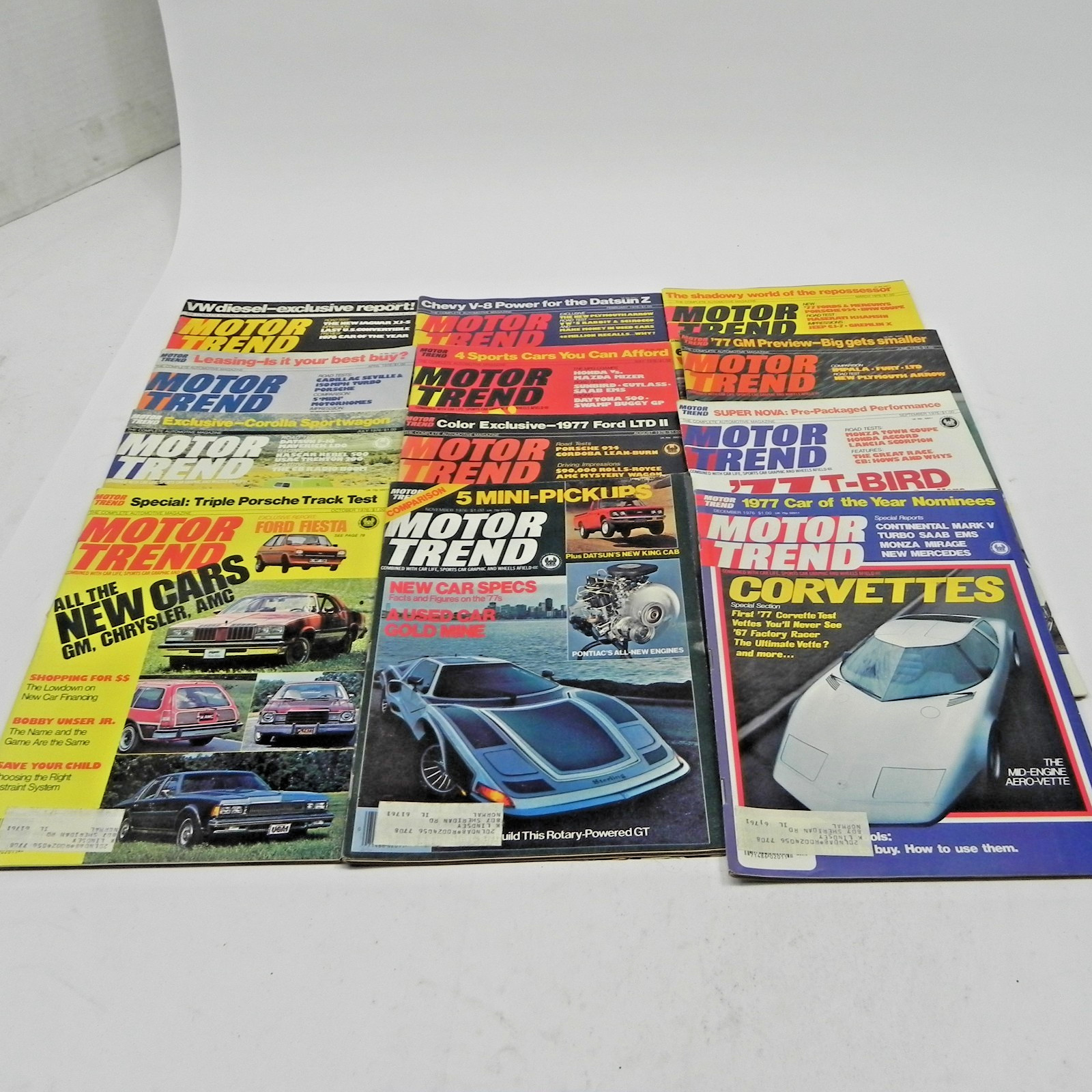 1976 MOTOR TREND MAGAZINE LOT OF 12 ISSUES FULL YEAR RACING PERFORMANCE CARS