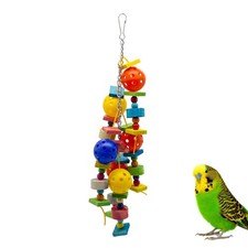 Bird Parrot Chewing Toys with Wood Beads for Noble Macaws Caiques