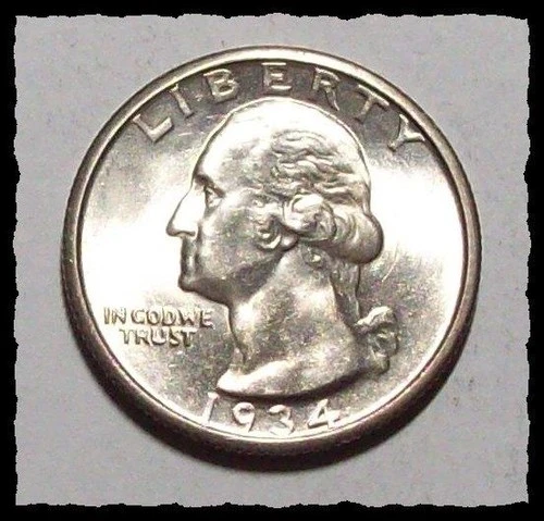 1934-P WASHINGTON QUARTER Blast White Gleaming Luster Choice BU #15D66 .9 SILVER