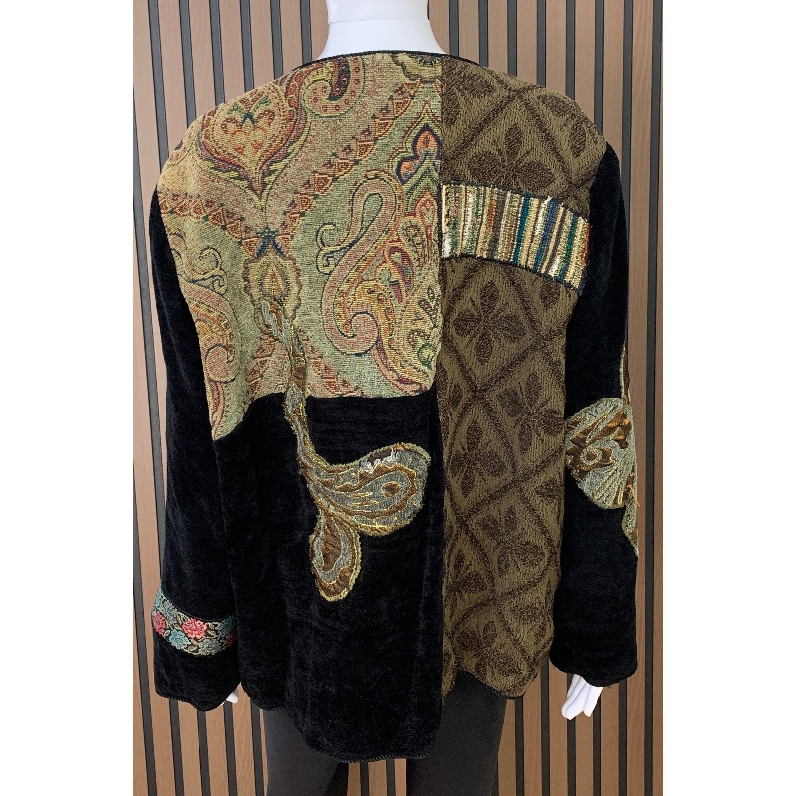 Indigo Moon Tapestry Patchwork Jacket Womens 1X P… - image 3