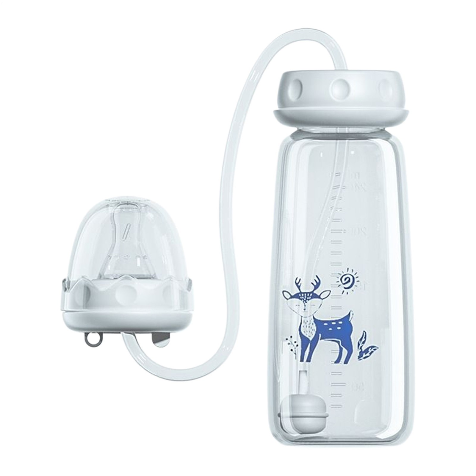 Kids Bottle 240ml Silicone Leakproof with Nipple Straw Adjustable Fast thrifty